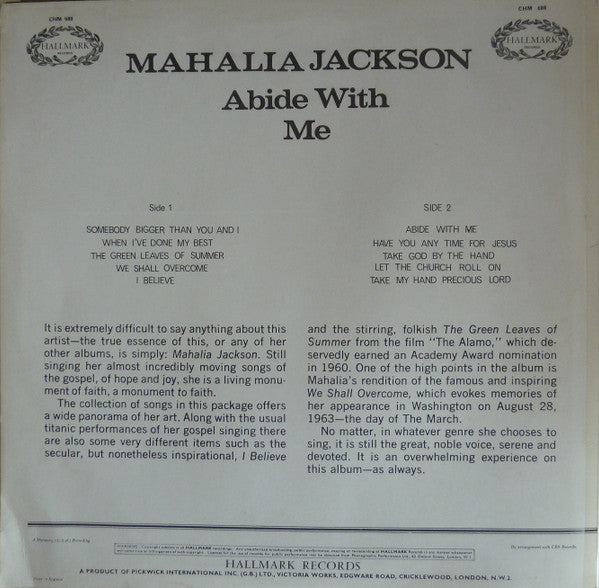 Mahalia Jackson : Abide With Me (LP, Album)