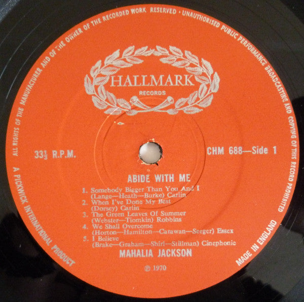Mahalia Jackson : Abide With Me (LP, Album)