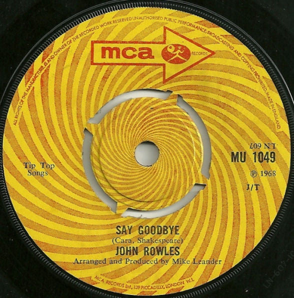 John Rowles : Say Goodbye / M'Lady (7", Single)