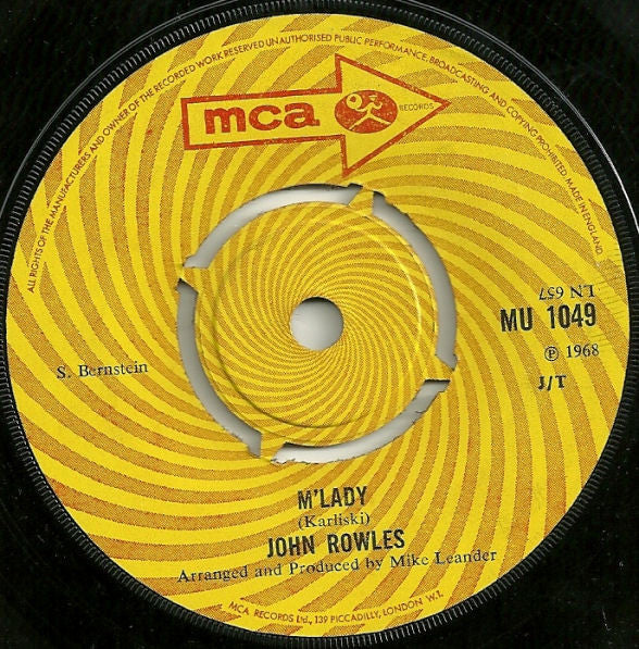 John Rowles : Say Goodbye / M'Lady (7", Single)