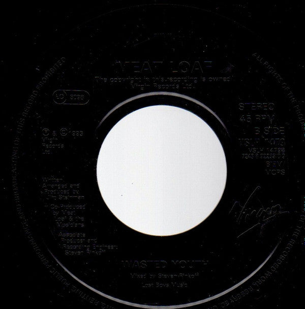 Meat Loaf : Rock And Roll Dreams Come Through / Wasted Youth (7", Single, Jukebox,  )