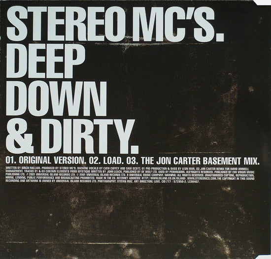 Stereo MC's : Deep Down & Dirty (CD, Single)