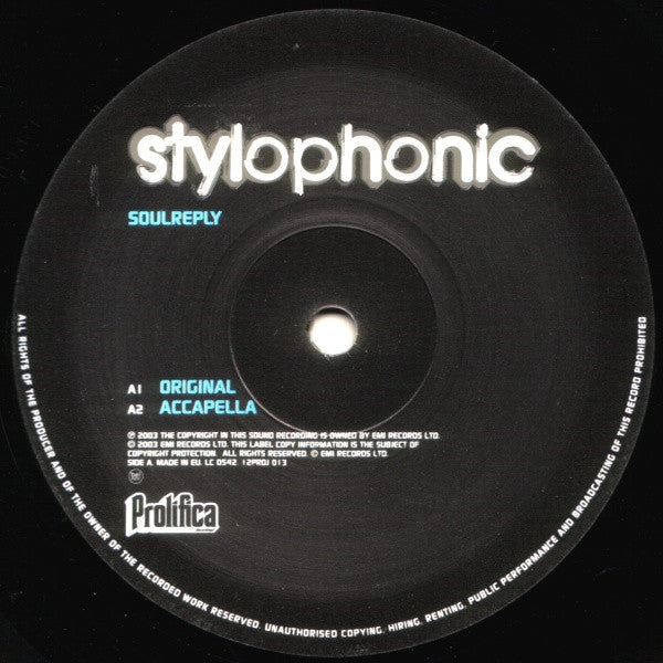 Stylophonic : Soulreply (12", Promo)