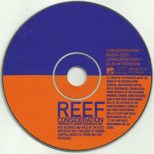 Reef : Consideration (CD, Single, Promo)