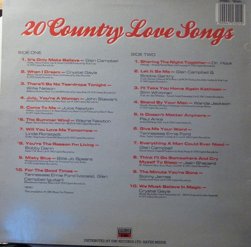 Various : 20 Country Love Songs (LP, Comp)