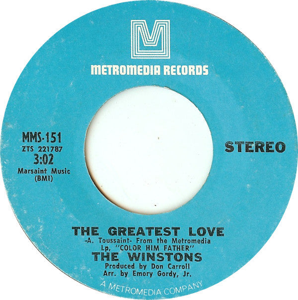 The Winstons : The Greatest Love / Birds Of A Feather (7", Single, Styrene)