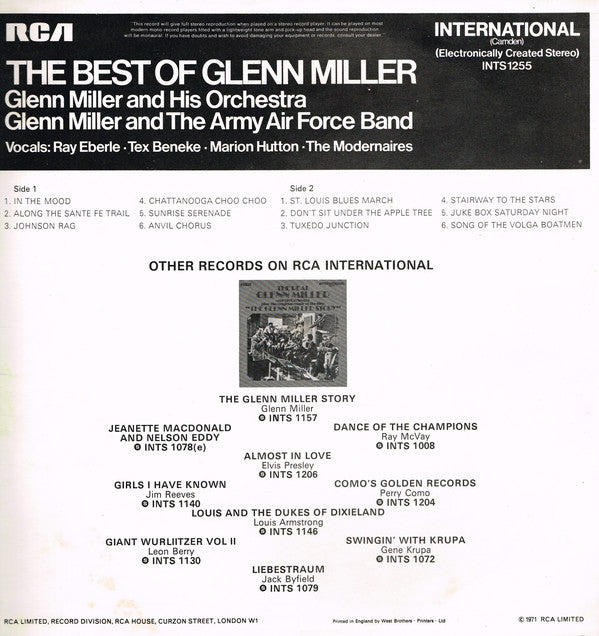Glenn Miller : The Best Of Glenn Miller (LP, Comp, RM)