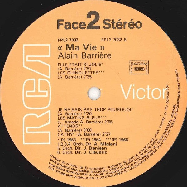 Alain Barrière : Alain Barrière (2xLP, Comp, RE)