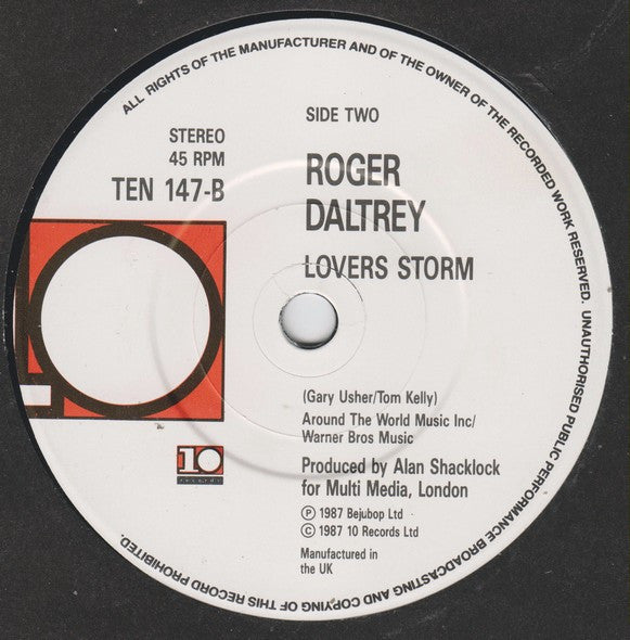 Roger Daltrey : Hearts Of Fire (7", Single)