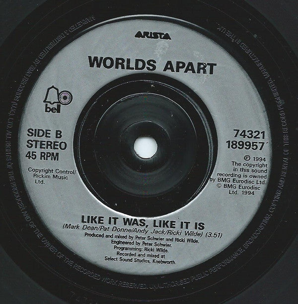 Worlds Apart : Could It Be I'm Falling In Love (7")