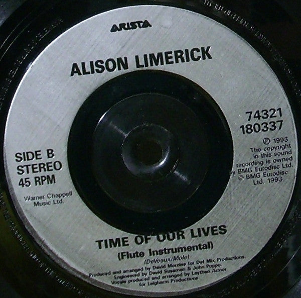 Alison Limerick : Time Of Our Lives (7")