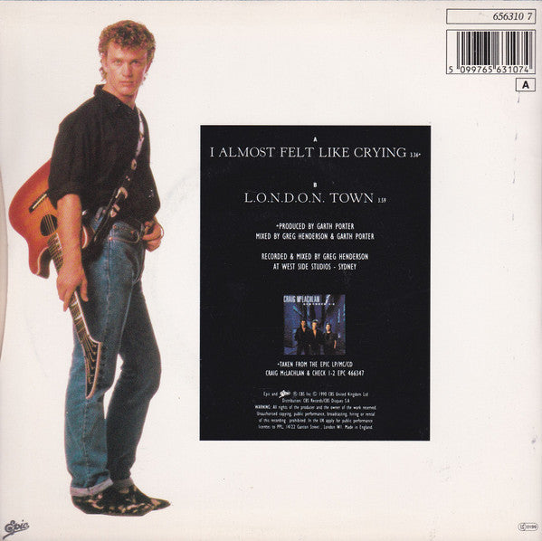 Craig McLachlan & Check 1-2 : I Almost Felt Like Crying (7", Single)
