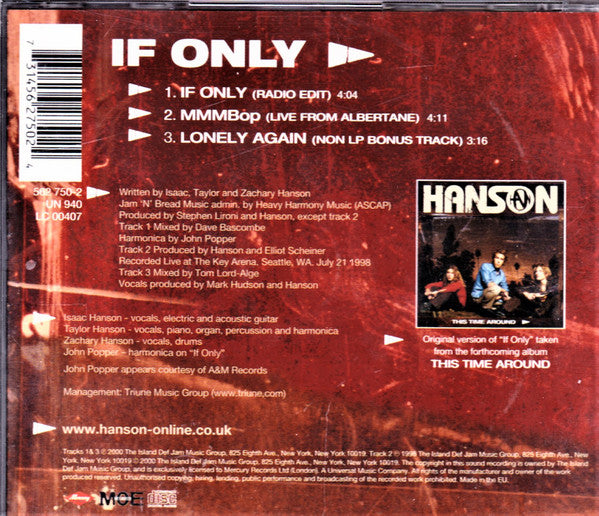 Hanson : If Only (CD, Single, Ltd)