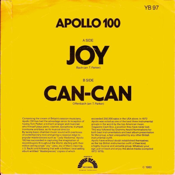 Apollo 100 : Joy (7", Single)