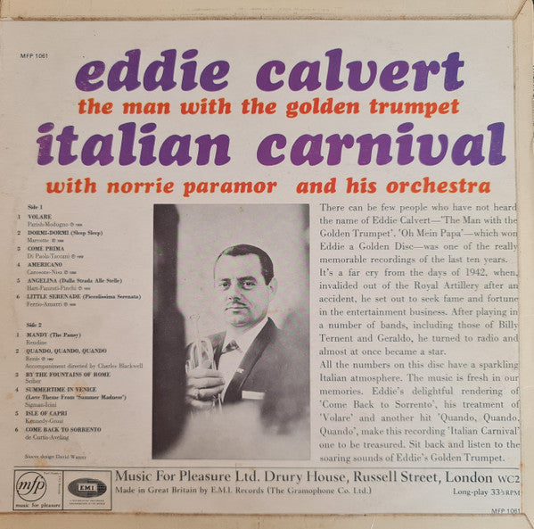 Eddie Calvert : The Man With The Golden Trumpet - Italian Carnival (LP, Comp, Mono)