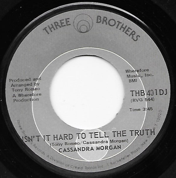 Cassandra Morgan : Isn't It Hard To Tell The Truth (7", Promo)