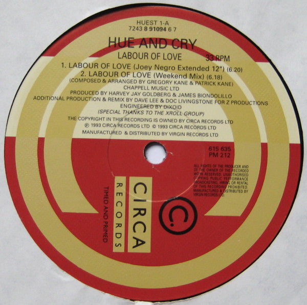 Hue & Cry : Labour Of Love (12")