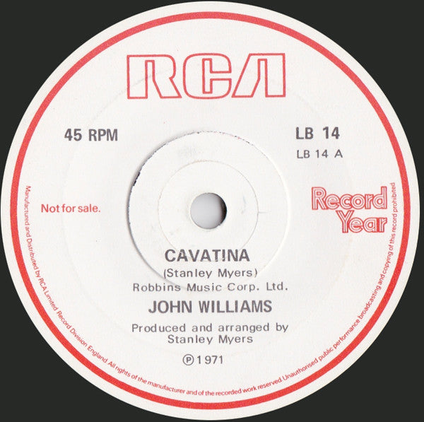 John Williams (7) / Noel Edmonds : Cavatina / Noel Edmonds Introduces Record Year And 'The Day They Remembered' (7")