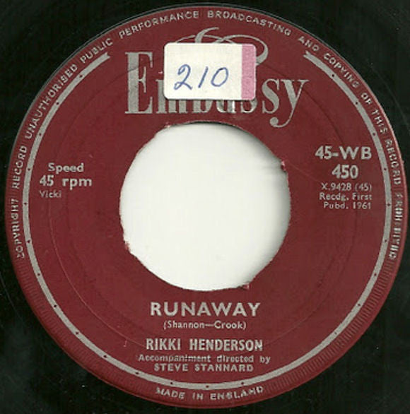 Rikki Henderson : Surrender (Torna A Surriento) / Runaway (7")