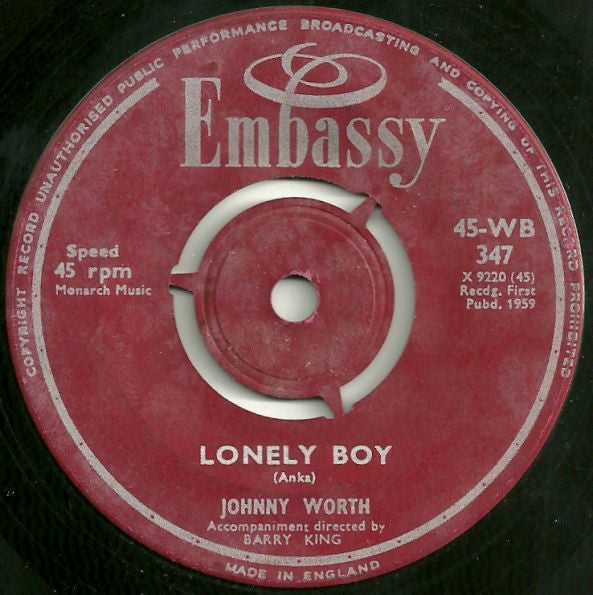 Johnny Worth : Living Doll  (7", Single)