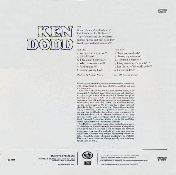 Ken Dodd : Somewhere My Love (LP, Album, RE)