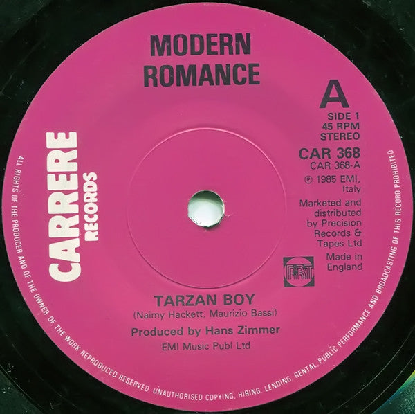 Modern Romance : Tarzan Boy (7")