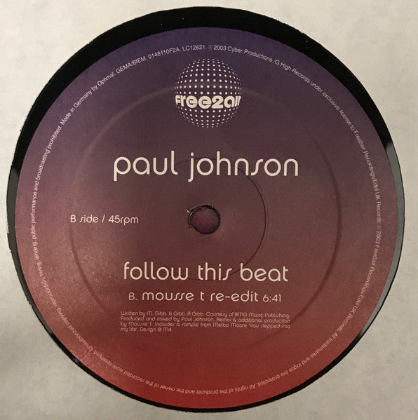 Paul Johnson : Follow This Beat (12")