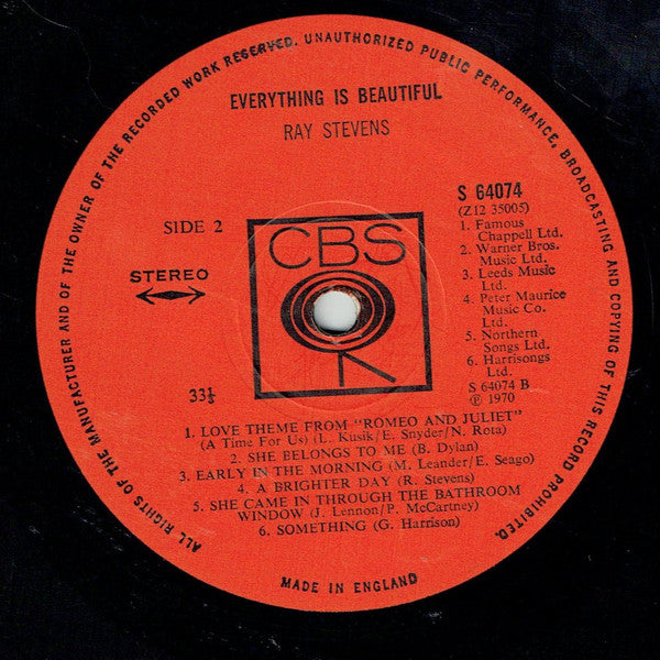 Ray Stevens : Everything Is Beautiful (LP, Album)