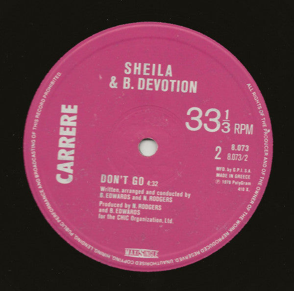 Sheila & B. Devotion : Spacer (12", Single)