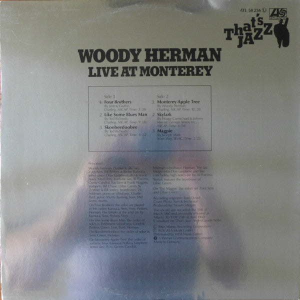 Woody Herman : Live At Monterey (LP, Album, RE, Gat)