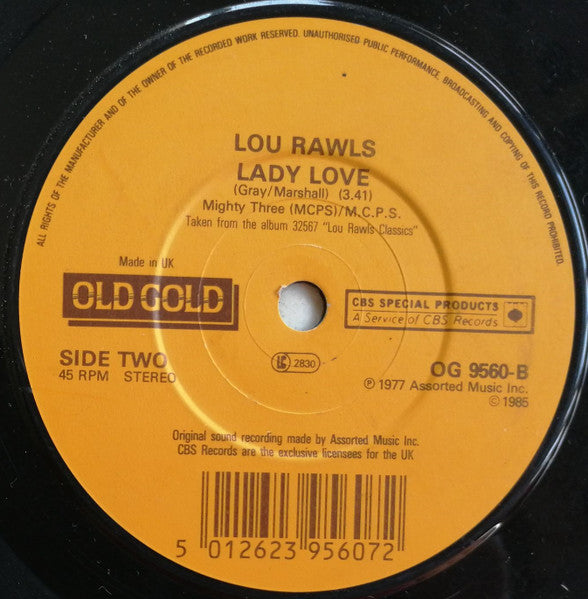 Lou Rawls : You'll Never Find Another Love Like Mine (7")