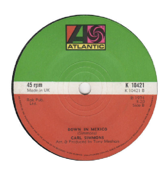 Carl Simmons (2) : King Of Rock 'N Roll (7", Single, Sol)
