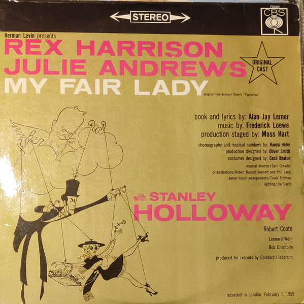 Rex Harrison, Julie Andrews With Stanley Holloway : My Fair Lady (LP, Album, RE)