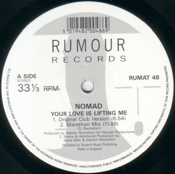 Nomad : Your Love Is Lifting Me (12", Single, Lil)