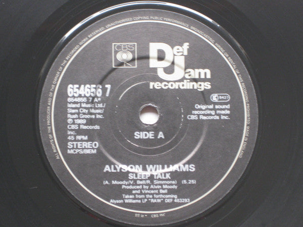 Alyson Williams : Sleep Talk (7", Single)
