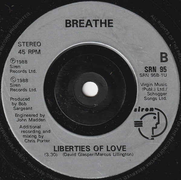 Breathe (3) : Jonah (7", Single, Pos)