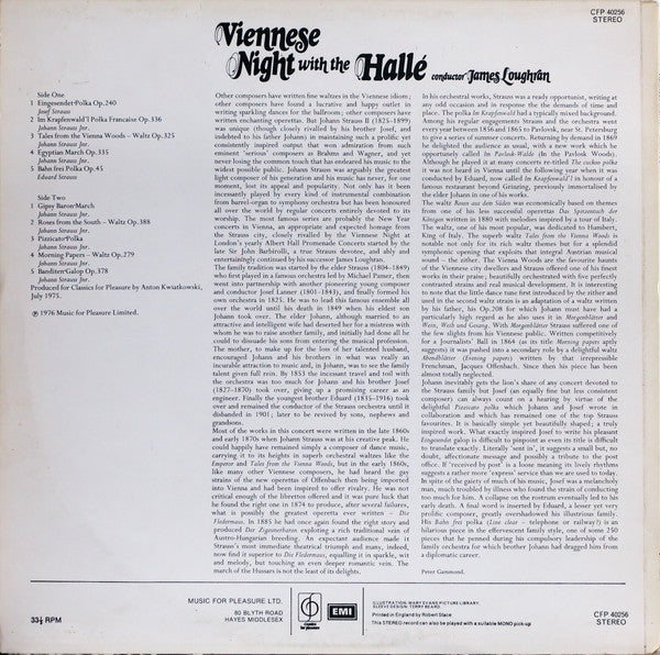 Hallé Orchestra Conductor James Loughran : Viennese Night With The Hallé (LP)