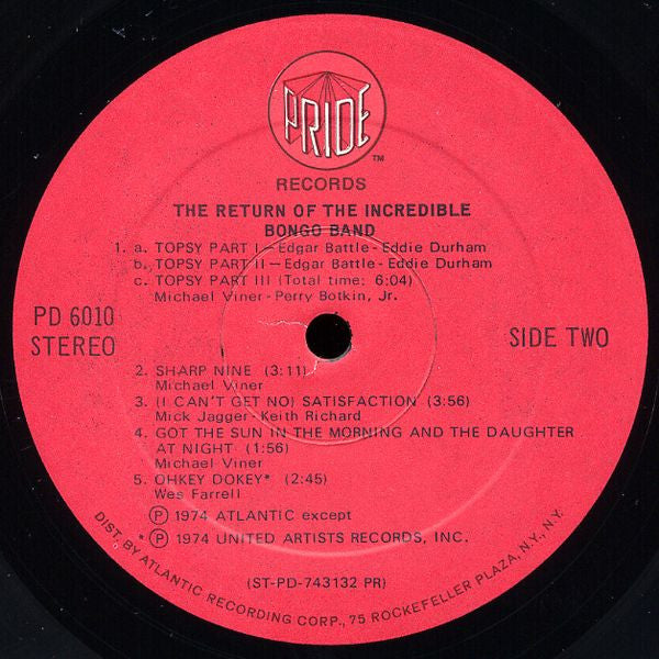 The Incredible Bongo Band : The Return Of The Incredible Bongo Band (LP, Album, PR )