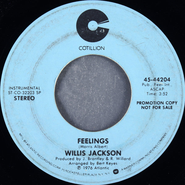 Willis Jackson : Feelings (7", Mono, Promo, Spe)