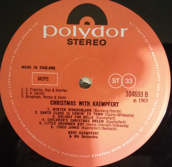 Bert Kaempfert & His Orchestra : Christmas With Bert Kaempfert (LP, RE)