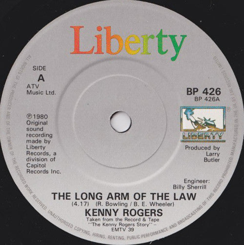 Kenny Rogers : The Long Arm Of The Law (7", Single)
