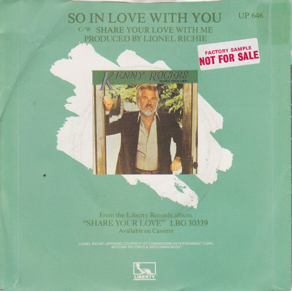 Kenny Rogers : So In Love With You (7", Single)