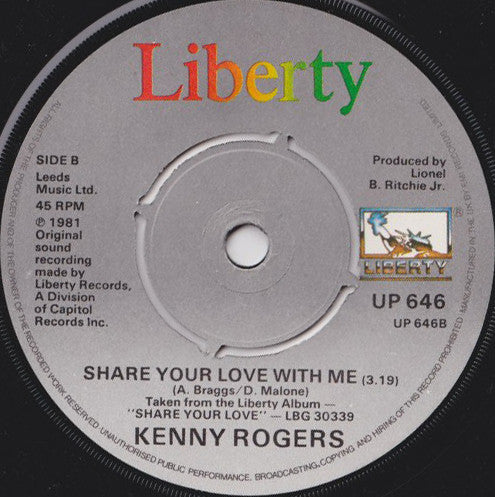 Kenny Rogers : So In Love With You (7", Single)