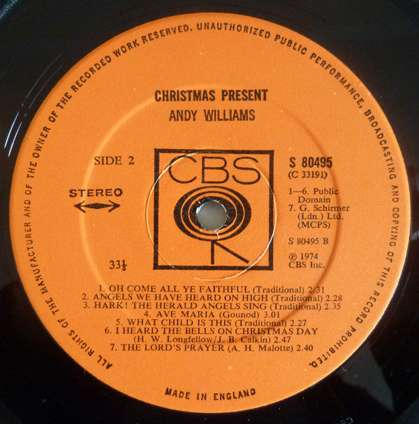 Andy Williams : Christmas Present (LP)