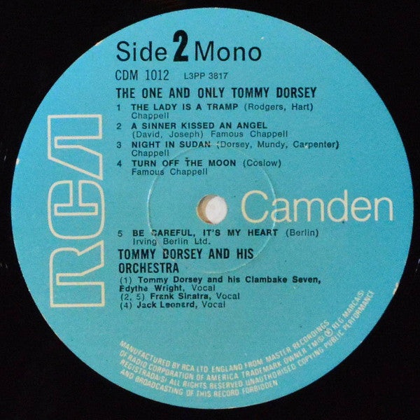 Tommy Dorsey : The One And Only Tommy Dorsey (LP, Comp, Mono, RE)