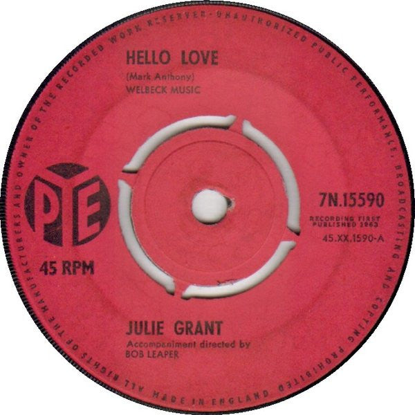 Julie Grant : Hello Love (7", Single)