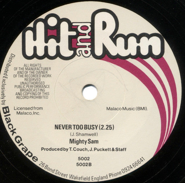 Mighty Sam : Mr. & Mrs. Untrue / Never Too Busy (7", Single)