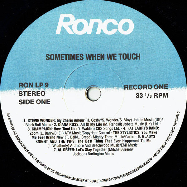 Various : Sometimes When We Touch (One) (LP, Album, Comp)