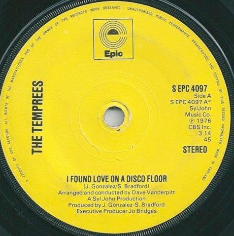 The Temprees : I Found Love On A Disco Floor (7")