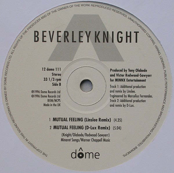 Beverley Knight : Mutual Feeling (12")